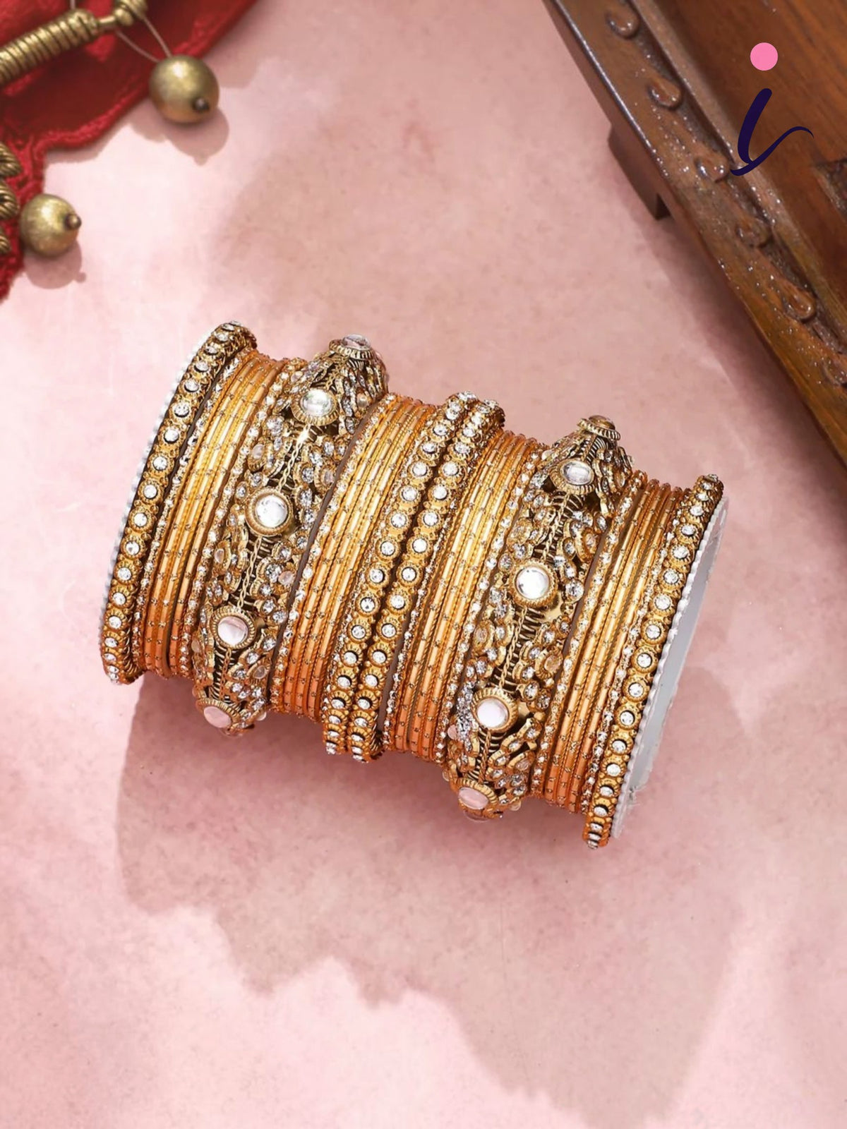Luxurious Golden Dotted & Jaaliwork Bangle Set for Women | Elegant Bridal Wedding Bangles | Traditional Festive Indian Jewellery