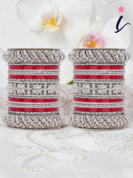 Silver Pacheli Bangle Set for Women | Traditional Ethnic Indian Bangles | Wedding, Bridal & Festive Jewellery