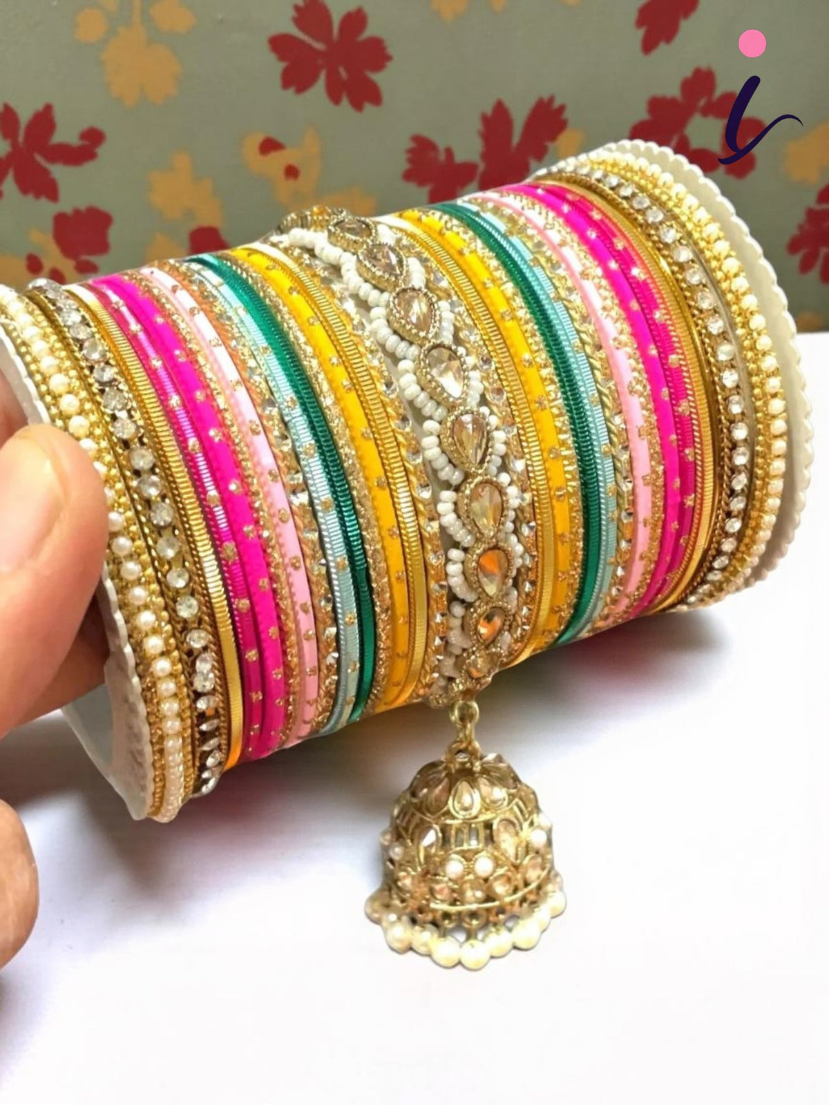 Multi Jhumki Style Bridal Bangle Set for Both Hands | Traditional Indian Wedding Bangles for Women | Ethnic Bridal Jewellery
