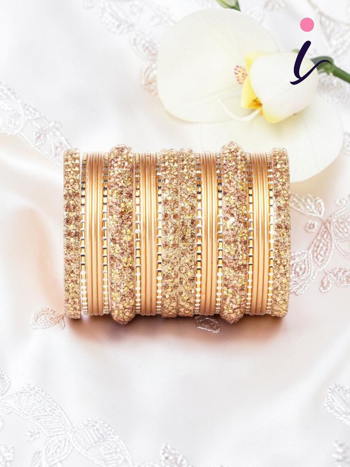 Lac Stone Pattern Bangle Set for Two Hands – 26 PCS Traditional Jewelry (Plus Size)