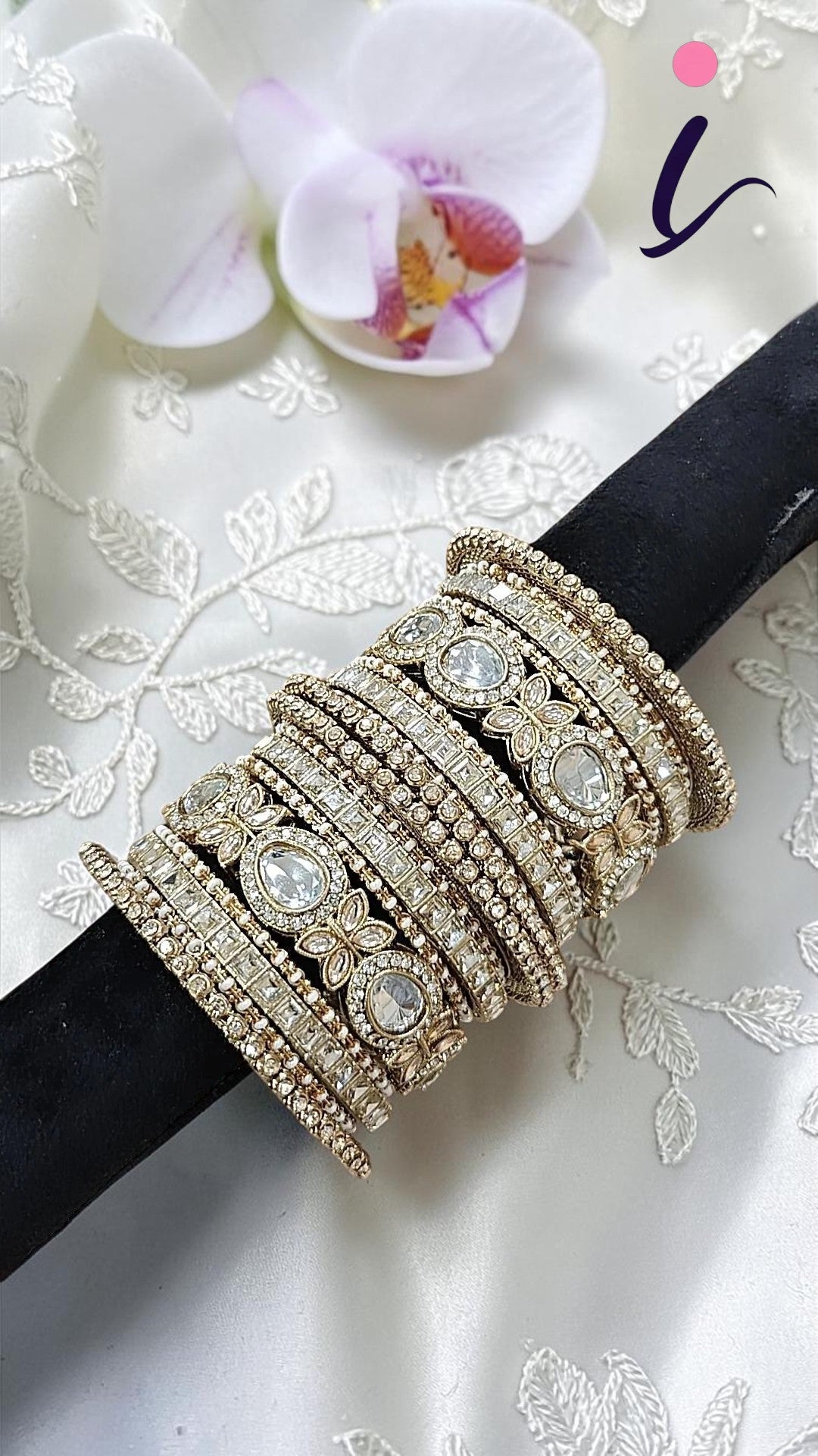 Golden Pakistani Kundan Stone Work Bangle Set For Wedding | Pakistani Bangle Set | Pakistani Jewelry | Traditional Jewelry