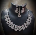 Silver-Plated Green Stone Necklace Set with Earrings & Maang Tikka | Indian Jewellery | Stone Jewellery | Indian Necklace Set