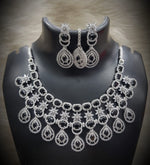 Silver-Plated Stone Necklace Set with Earrings & Maang Tikka | Indian Jewellery | Stone Jewellery | Indian Necklace Set