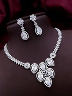 Silver-Plated Green Stone Necklace Set | Indian Jewellery | Stone Jewellery Indian Neckles Set With Matching Earring Set