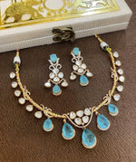 Emerald Dewdrops Choker Necklace Set with Matching Earrings | Indian Jewellery | Kundan Jewellery Indian Neckles Set