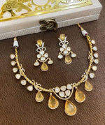 Emerald Dewdrops Choker Necklace Set with Matching Earrings | Indian Jewellery | Kundan Jewellery Indian Neckles Set