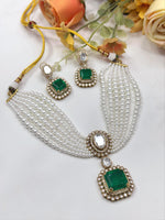 Bollywood Actress Palak Tiwari–Inspired Pearl Choker Necklace Set | Pearl Indian Jewellery | Designer Indian Necklace & Earrings Set