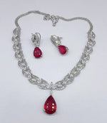 Teardrop Necklace Set | Silver Plated Indian Jewellery | Indian Necklace & Earrings Set