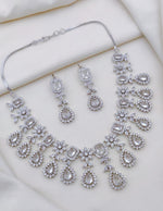 Multicolor CZ Stone Bridal Jewelry Set with Maang Tikka & Earrings | Indian Jewellery | Premium Stone Jewellery Indian Neckles Set