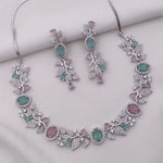 Sapphire Blue Stone Necklace Set with Earrings | Indian Jewellery | Premium Stone Jewellery Indian Neckles Set