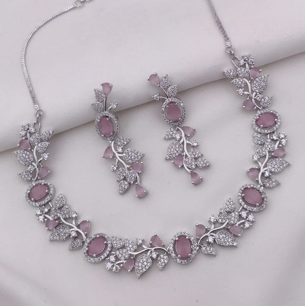 Sapphire Blue Stone Necklace Set with Earrings | Indian Jewellery | Premium Stone Jewellery Indian Neckles Set