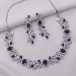 Sapphire Blue Stone Necklace Set with Earrings | Indian Jewellery | Premium Stone Jewellery Indian Neckles Set