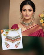 Elephant-Inspired Choker Pearl Necklace Set | Indian Jewellery | Pearl Indian Necklace Set with Matching Earrings | Premium Indian Jewellery