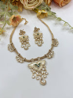Kundan Choker Necklace Set | Indian Jewellery | Pearl & Stone Indian Necklace Set with Matching Drop Earrings