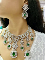 Luxury Diamond Look & Deep Purple Stone Bridal Choker Set with Maangtika