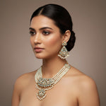 Vibrant Multi-Color Meenakari Jadau Necklace Set with Pearls - Traditional Indian Bridal Choker