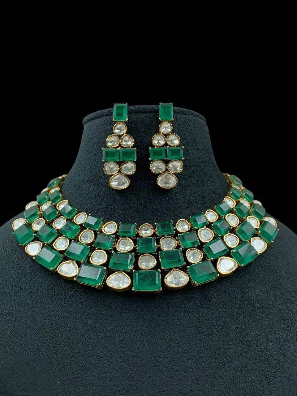 Grand Polki & Emerald Kundan Style Choker Set