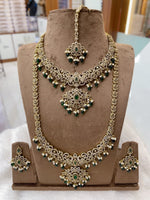 Golden Purple Bridal Complete Set – Royal Kundan & Pearl Wedding Jewelry