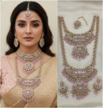 Lavender Kundan Bridal Jewelry Set – Royal Polki & Pearl Wedding Collection