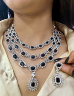Luxury American Diamond Necklace Set for Brides | Indian Party Wear Wedding Jewellery with Matching Earrings