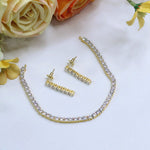 Exclusive CZ Necklace Set with Earrings | Delicate Designer Indian Necklace Set