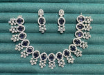 Stone Diamond-Studded Necklace Set with Earrings | Indian Jewellery | Stone Diamond Jewellery | Indian Necklace Set