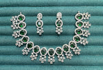 Stone Diamond-Studded Necklace Set with Earrings | Indian Jewellery | Stone Diamond Jewellery | Indian Necklace Set