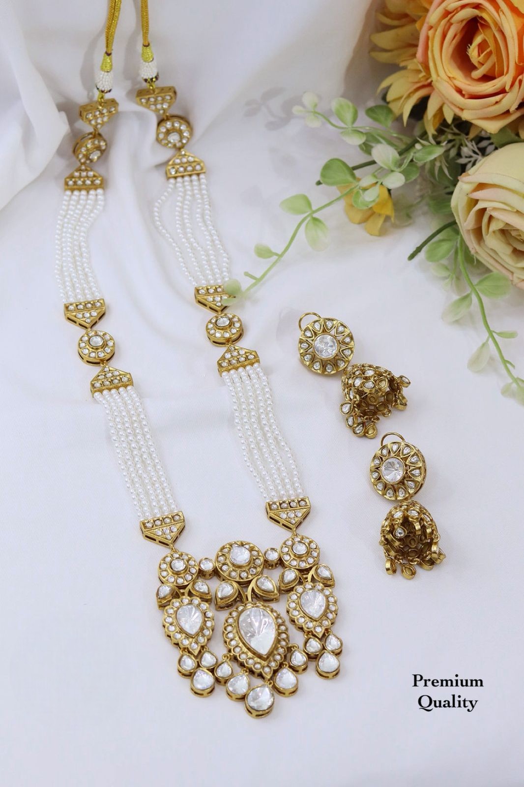 Premium Kundan Necklace Set with Jhumki Earrings | Luxury Indian Jewellery Wedding Collection