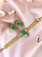 Royal Blue Stone Gold Plated Statement Necklace Set with Stud Earrings for Women | Designer Bridal Wedding & Party Wear Jewellery