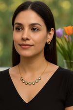 Minimalist Gold-Plated Kundan Necklace Set with Teardrop Stud Earrings