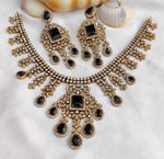 Royal Kundan Polki Choker Set with Emerald & Multicolor Drops | Bridal Wedding Necklace Set with Matching Earrings | Indian Traditional Jewellery