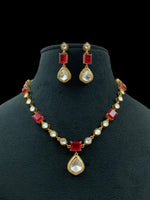 Green Kundan Necklace Set with Earrings | Gold Plated Bridal Jewelry for Women & Girls