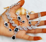 Silver-Plated Necklace Set with Earrings & Maang Tikka | Indian Jewellery | Silver Plated Jewellery | Indian Necklace Set