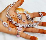 Silver-Plated Necklace Set with Earrings & Maang Tikka | Indian Jewellery | Silver Plated Jewellery | Indian Necklace Set