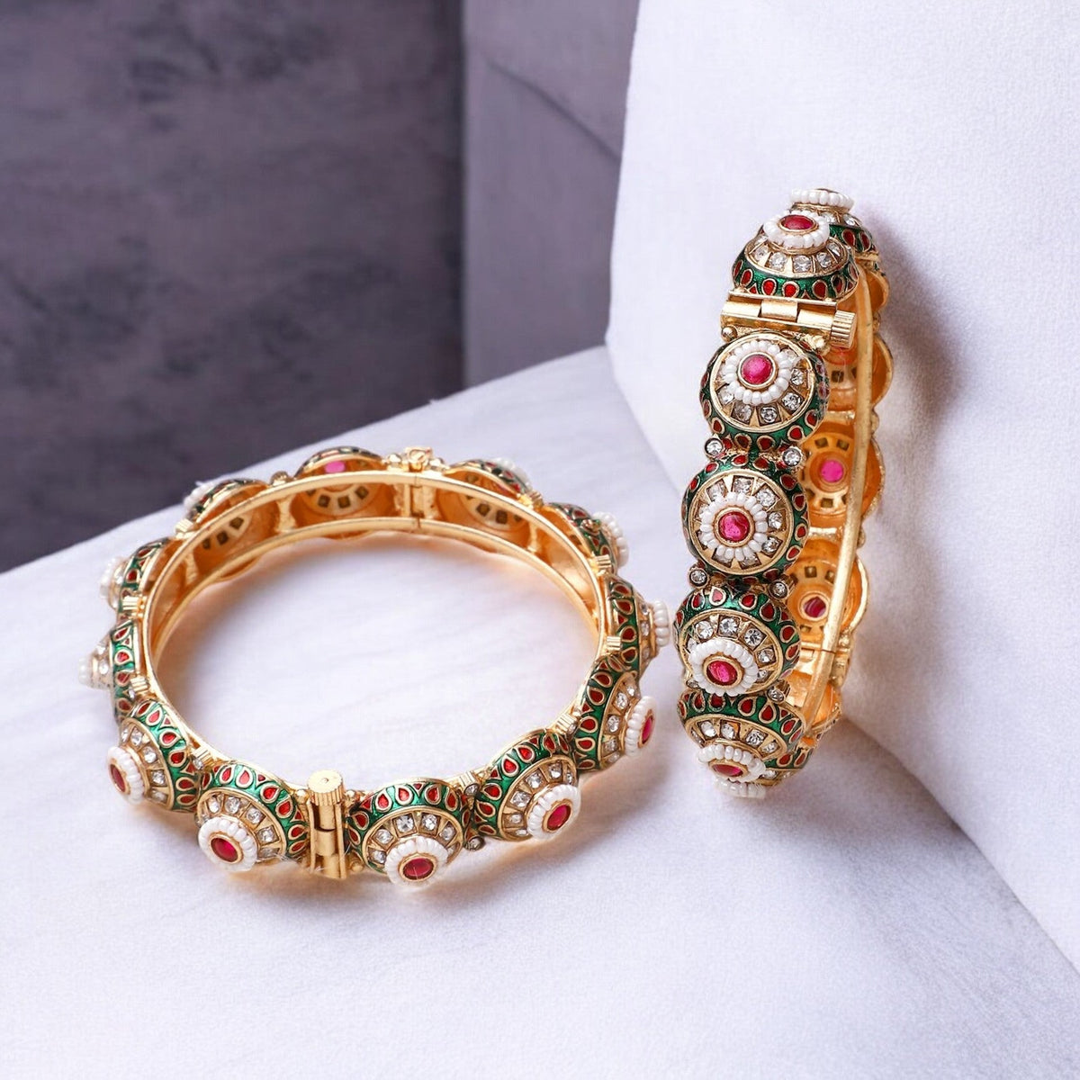 Fancy Meenakari Bracelet for Dailywear | Lightweight Ethnic Kada Bangle | Indian Jewelry