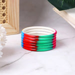 Set of 6 Multicoloured Handpainted Bracelets – Ethnic Boho Jewelry