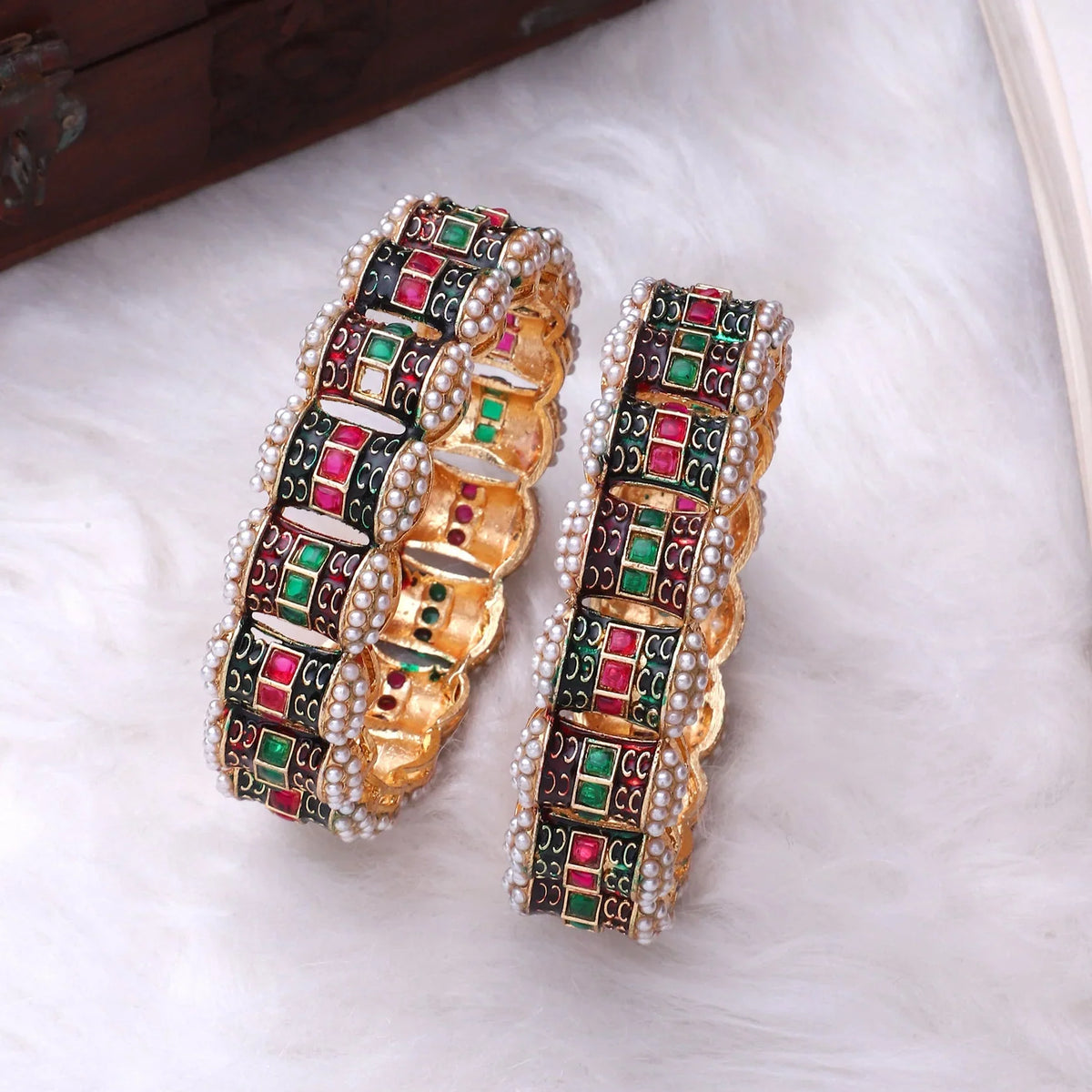 Dailywear Set of 2 Meenakari Bracelets – Traditional Handcrafted Jewelry