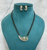 Star CZ Mangalsutra Set with Double Chain & Stylish Earrings | Elegant CZ Indian Mangalsutra Set | Traditional Indian Jewellery