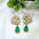 Red Crescent Kundan Drop Earrings – Designer Statement Jewelry