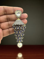 Alia Bhatt Inspired Emerald Jhumka Earrings with Pearl Drop & Mirror Work Bridal Statement Jewelry