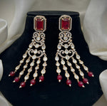 Gold Plated Green Stone Long Chandbali Earrings | Bridal & Party Wear Statement Jewelry