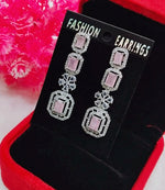 Silver-Plated Green Stone Long Drop Earrings | Stylish Party & Festive Wear Jewelry