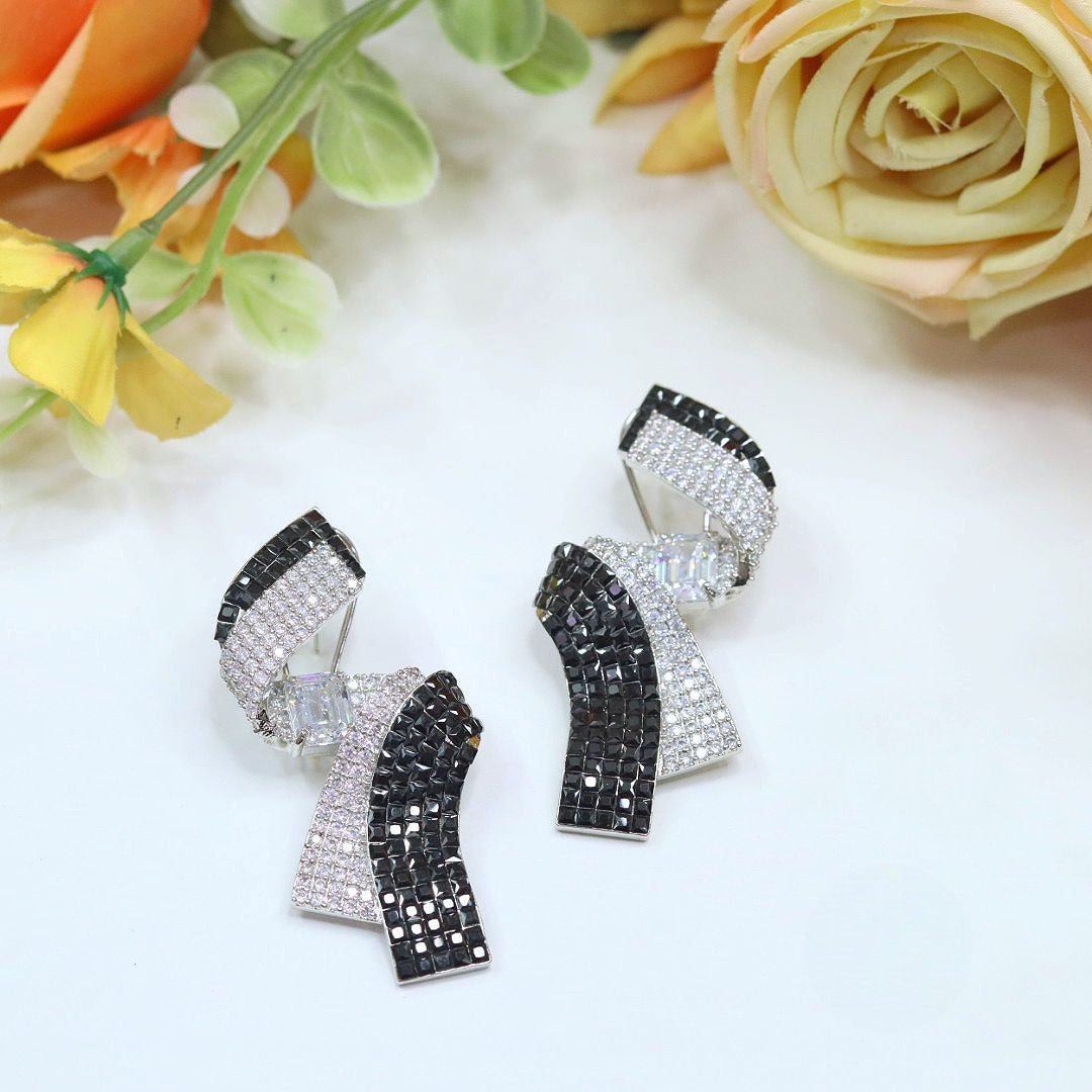 Indian Bow Crystal Statement Earrings Set | Sparkling Jewellery for Women | Indian Jewellery | Premium Indian Earning Set