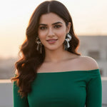 Indian Bow Crystal Statement Earrings Set | Sparkling Jewellery for Women | Indian Jewellery | Premium Indian Earning Set