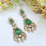 Royal Pink Drop AD Earrings – Luxury Bridal & Party Wear Jewelry