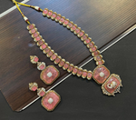 Celebrities Inspired Elephant Design Polki Necklace Earrings Set For Wedding