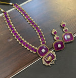 Celebrities Inspired Elephant Design Polki Necklace Earrings Set For Wedding