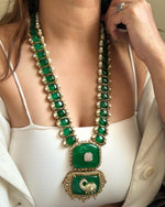 Celebrities Inspired Elephant Design Polki Necklace Earrings Set For Wedding