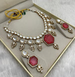 Bridal Polki Indian Ethnic Kundan Necklace Earrings For Wedding