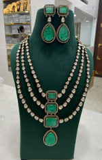 Sabyasachi Victorian Three Layer Polki Kundan NecklaceEarrings Set